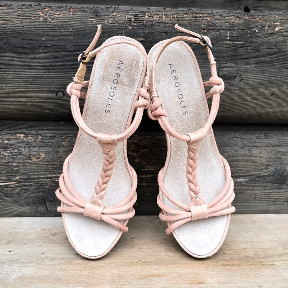 AEROSOLES Port Chester Coastal Boho Nautical Inspired Platform Wedge Sandal 9M